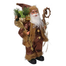 Babbo natale in tessuto oro e marrone cm xh45