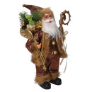 Babbo natale in tessuto oro e marrone cm xh45