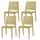 Lot de 4 Chaises Empilables 81x46x56 cm en Polypropylène et Fibre de Verre Porto Moutarde
