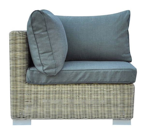 Fauteuil de jardin d'angle en osier avec coussins Vorghini Antigua prezzo