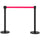 2 Colonnine Tendinastro di 2 m in Acciaio Inox Nero  Ø32x90 cm Nastro Rosso