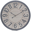 Orologio da Parete Ø50 cm in Mdf e Metallo Azzurro/Grigio