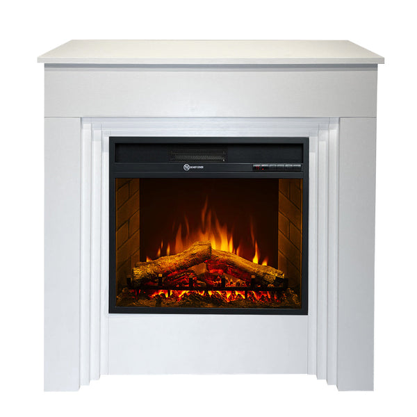 acquista Camino Elettrico da Terra 96x35x96 cm Bellini in Legno Bianco