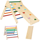Gioco da Arrampicata per Bambini 18-48 Mesi con Triangolo e Pannello Scivolo ed Arrampicata in Legno di Pino Multicolore      