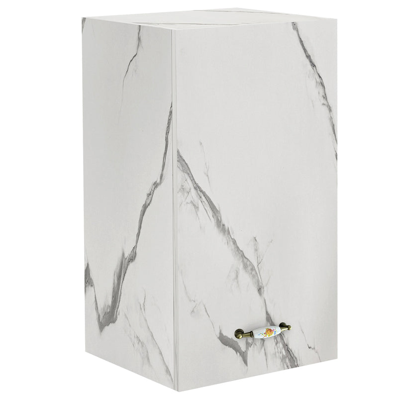 Pensile Cucina con Anta a Ribalta 40x32x72 cm in Legno Bianco Effetto Marmo      