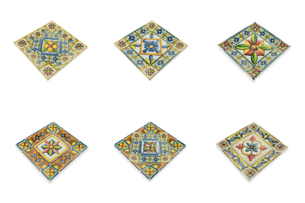 Ensemble de 6 assiettes carrées en porcelaine 30x30 cm VdE Tivoli 1996 Costiera online