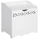 Mobiletto Bagno Portabiancheria in Legno 55x34x58 cm  Floreale Bianco
