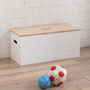 Cassapanca Baule in Legno 80x35x35 cm Panda Bianco