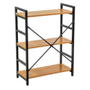 Libreria 3 ripiani 60x28xh83,5 cm in Metallo e Legno Achille Naturale