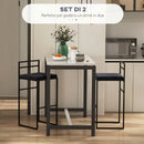 Set 2 Sgabelli Bar Industriali 42x40x91 cm con Schienale Poggiapiedi e Seduta Imbottita in Acciaio e Velluto Nero      