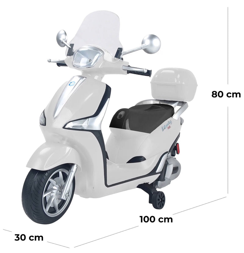 Scooter Elettrico per Bambini 12V con Licenza Piaggio Liberty ABS Bianco