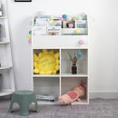 Libreria Cameretta Bambini Legno Scaffale 5 Ripiani Porta Giocattoli Libri Bianco