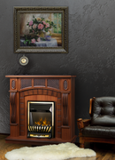 Camino Elettrico da Pavimento 112x115x30 cm Effetto Fiamma 2000W Amsterdam & Meridian Noce