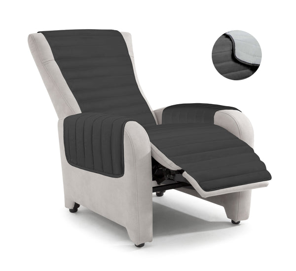 Housse de fauteuil matelassée double face gris clair/gris foncé acquista