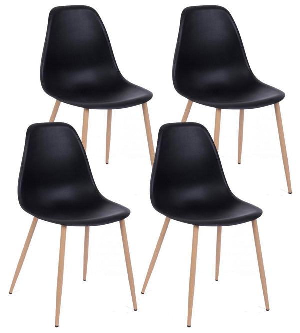 Lot de 4 Chaises 53x46x82 cm en Polypropylène Noir sconto