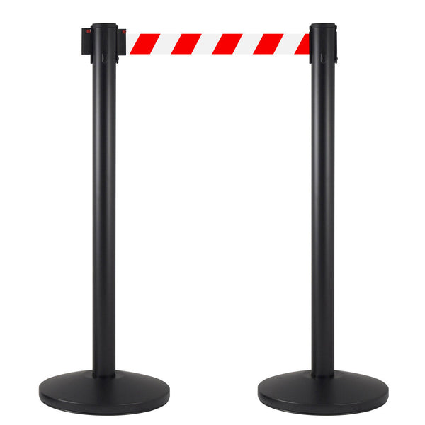 2 Tringles à Rideaux 3 mètres en Métal Noir Mat Ø36x101 cm Blanc/Ruban Rouge sconto