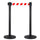 2 Tringles à Rideaux 3 mètres en Métal Noir Mat Ø36x101 cm Blanc/Ruban Rouge