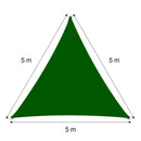 Tenda a Vela Ombreggiante Trinagolare 5x5x5m con corda Verde