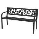 Panchina da Giardino 2 Posti 127x50x75 cm in Acciaio Nero