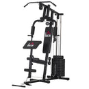 Stazione Fitness con Seduta e Schienale Imbottiti 135x103x210 cm in Acciaio e PU Nero