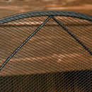 Parascintille con Antine 126x2x76 cm Pieghevole a 3 Pannelli in Metallo Nero 