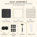 Recinto per Animali Modulabile e Multilivello 140x70x105 cm con 39 Pannelli in Acciaio e PP Nero   