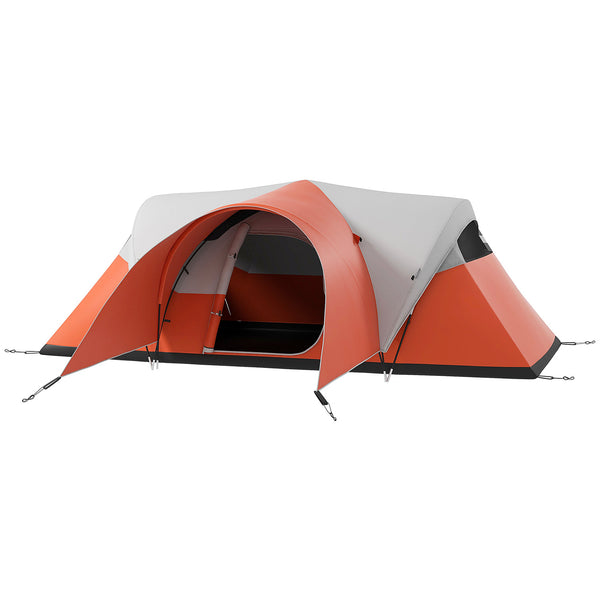 Tenda da Campeggio 5-6 Posti con Portico 550x300x198 cm Impermeabile con Borsa di Trasporto in Poliestere Arancione online