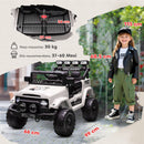 Macchina Fuoristrada per Bambini 99x66x68.5 cm con Fanali Clacson e Telecomando in PP e Metallo Bianco      