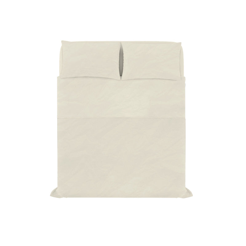 Set Lenzuola Sopra Sotto e 2 Federe Linea Water Washed Crema