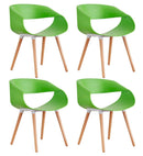 Set 4 Sedie in Polipropilene 45x71x60 cm Gambe in Faggio Fold Verde