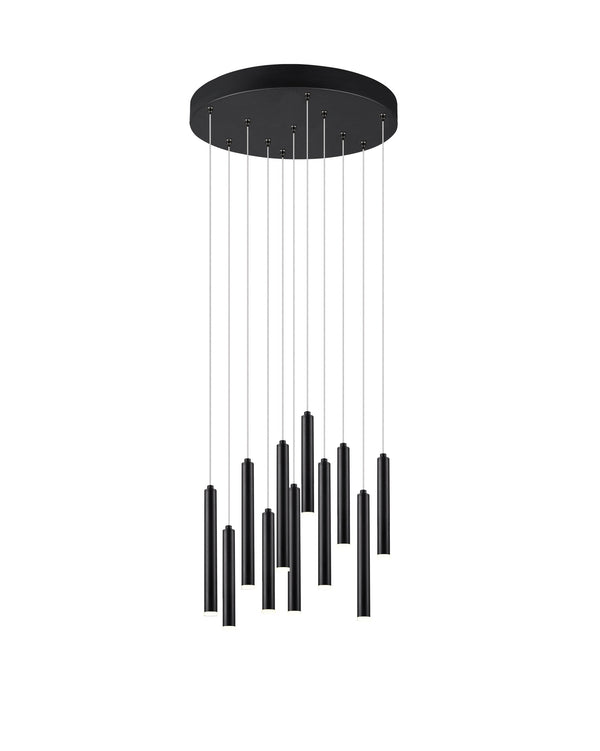 sconto Suspension LED d'intérieur en métal noir mat