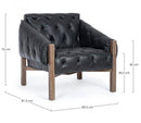 Poltrona Imbottita 83,5x81,5x76 cm in Similpelle Nera
