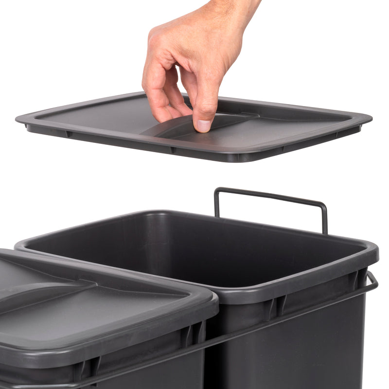 Pattumiera da Cucina ad Estrazione 2x 35 L in Plastica Emuca 