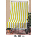 Tenda da Sole per Sormonto 140X300Cm con Anelli Tessuto a Strisce Giallo