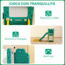 Scivolo per Bambini con Canestro 178x70x86 cm in HDPE e PP Giallo e Verde   