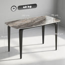 Tavolo da Pranzo per 4 Persone 130x70x75 cm con Piano in Pietra Sinterizzata Marrone e Nero      