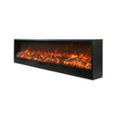 Camino Elettrico da Incasso 50,7x20x200 cm 1500W Effetto Fiamma Sined Vesuvio Nero