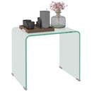 Tavolino da Salotto in Vetro Temperato Design Monoblocco Moderno 50x40x45 cm  