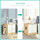 Mobile Lettiera per Gatti 60x55x62,5 cm in Legno Legno e Bianco