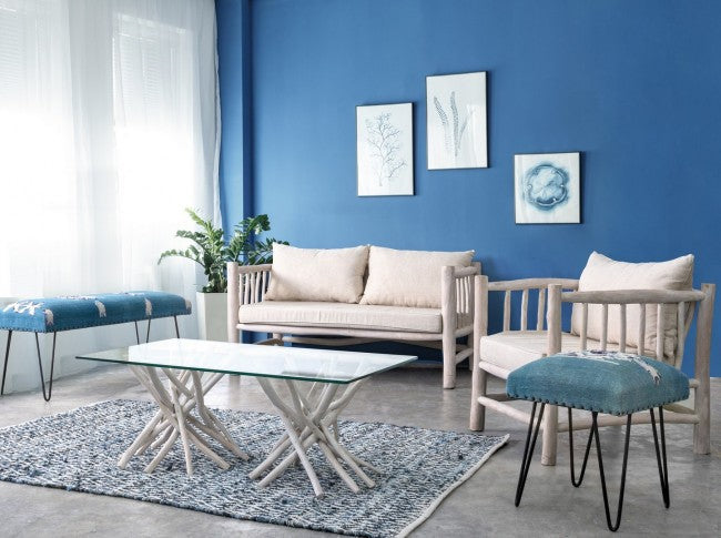 Divano con Cuscini Sahel con Cuscino in Teak