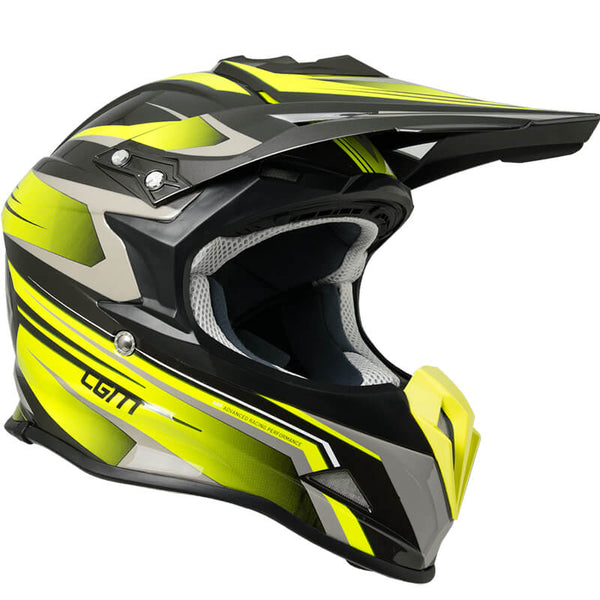 Casque Intégral pour Moto Cross avec Visière CGM Track 601G Jaune Fluo prezzo