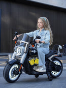 Moto Elettrica per Bambini Cruiser Acceleratore a Manubrio 12V 7Ah Nero         