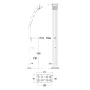 Doccia Solare da Giardino 30L Miscelatore e Lavapiedi Sined Lea Grigia
