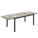 Tavolo da Giardino Allungabile 240x90x74 cm 6 - 8 Persone Struttura in acciaio Grigio      