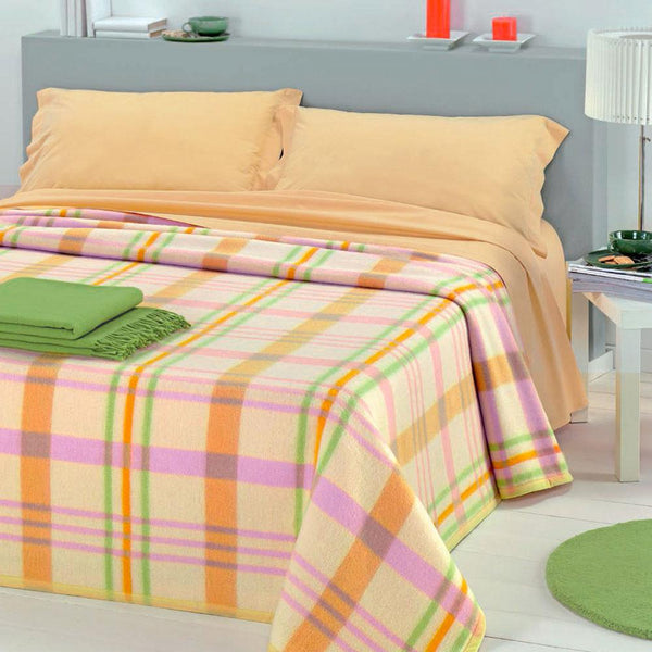 Couverture en Laine Mélangée 380gr Cober Scotland Orange/Lilas acquista