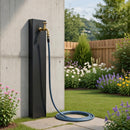Fontana a Muro da Giardino Con Rubinetto 18x6x100 cm In Acciaio Antracite