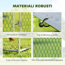 Pollaio per Galline da Esterno 280x340x190 cm con Tetto Impermeabile e Serratura in Acciaio Zincato Argento      