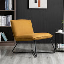Poltroncina Imbottita 63x75x70 cm in Metallo e Tessuto Giallo