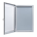 Bacheca con Anta Battente 38,7x51x3,3 cm in Alluminio Porta Poster Silver