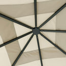 Gazebo da Giardino 2,97x2,97m con Zanzariere in Alluminio e Acciaio Cachi